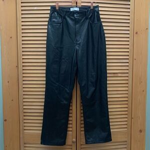 Abercrombie & Fitch 90s straight High Rise Pleather Pants size 10